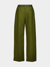 Marni Dusty Olive Tropical Wool Straight-Leg Trousers
