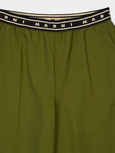 Marni Dusty Olive Tropical Wool Straight-Leg Trousers