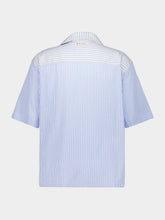 Marni Opal Blue Striped Poplin Bowling Shirt