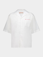 Marni Lily White Poplin Bowling Shirt with Peeking Logo