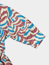 Marni Tobacco Brown and Blue Cotton Maxi Dress