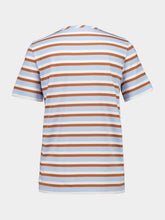 Marni Light Blue and Brown Striped Cotton T-Shirt