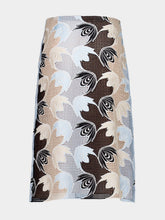 Marni Blue and Black Broderie Anglaise Floral Midi Skirt