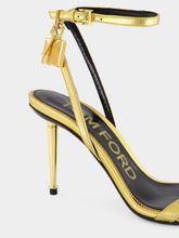 Tom Ford Gold Laminated Nappa Leather Padlock Pointy Sandal