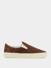 Tom Ford Walnut and Cream Perforated Suede Jude Slip-On Sneaker