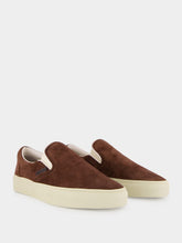 Tom Ford Walnut and Cream Perforated Suede Jude Slip-On Sneaker