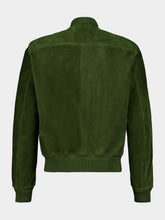 Tom Ford Chive Perforated Cashmere Suede Bomber
