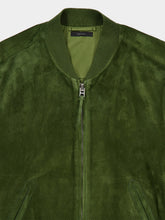 Tom Ford Chive Perforated Cashmere Suede Bomber