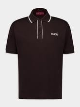 Gucci Brown Embroidered Cotton Piqué Polo Shirt