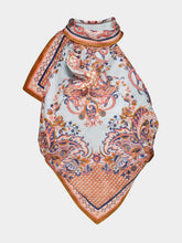 Zimmermann Blue Paisley Flora Aster Silk Scarf Top