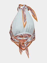 Zimmermann Blue Paisley Flora Aster Silk Scarf Top