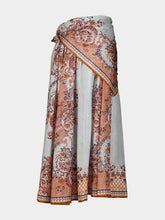 Zimmermann Blue Paisley Flora Aster Silk Midi Skirt