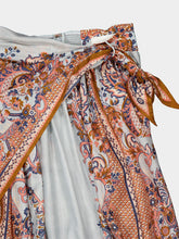 Zimmermann Blue Paisley Flora Aster Silk Midi Skirt