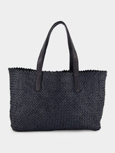 Dragon Diffusion Dark Blue Woven Leather Shoulder Bag