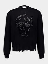 Alexander McQueen Black Distressed Skull Crew Neck Jumper