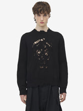 Alexander McQueen Black Distressed Skull Crew Neck Jumper