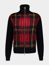 Alexander McQueen Tartan Zipped Knitted Cardigan