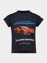 Balenciaga Black Faded Automobili Lamborghini Shrunk T-Shirt