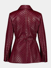 Gucci Ancora Red GG Embossed Leather Jacket