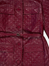 Gucci Ancora Red GG Embossed Leather Jacket