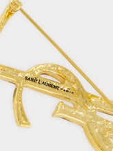 Saint Laurent Gold Cassandre Crocodile Brooch
