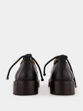 Alexander McQueen Black Leather Lace-Up Derby Shoes with Square Toe