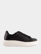 Alexander McQueen Black Grainy Leather Oversized Sneakers