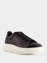 Alexander McQueen Black Grainy Leather Oversized Sneakers
