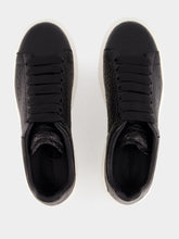 Alexander McQueen Black Grainy Leather Oversized Sneakers