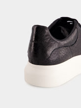 Alexander McQueen Black Grainy Leather Oversized Sneakers