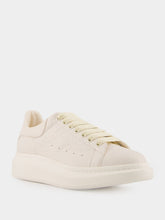 Alexander McQueen Oversized White Grain Texture Leather Sneakers
