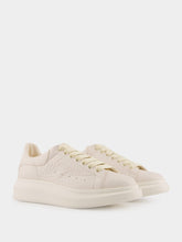 Alexander McQueen Oversized White Grain Texture Leather Sneakers