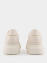 Alexander McQueen Oversized White Grain Texture Leather Sneakers