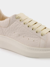 Alexander McQueen Oversized White Grain Texture Leather Sneakers