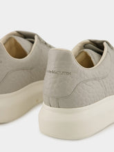 Alexander McQueen Cool Grey Grain Leather Low-Top Sneakers