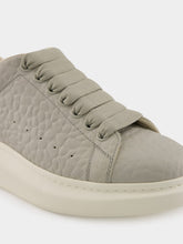 Alexander McQueen Cool Grey Grain Leather Low-Top Sneakers