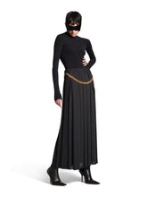 Balenciaga Black Pleated Skirt with Chain Detail