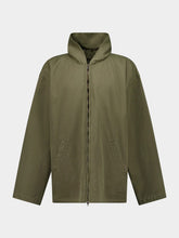 Balenciaga Olive Green Hooded Zip-Up Jacket