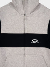 Balenciaga Grey Logo Embroidered Zipped Sweatshirt