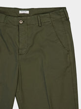 Boglioli Khaki Green Regular Fit Cotton Trousers