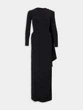 Balenciaga Black Cape Gown in Stretch Crepe