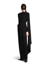 Balenciaga Black Cape Gown in Stretch Crepe