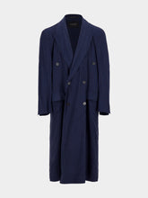 Balenciaga Navy Blue Fluid Double-Breasted Coat