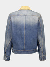 Alexander McQueen Blue Suede Collar Denim Jacket