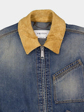 Alexander McQueen Blue Suede Collar Denim Jacket