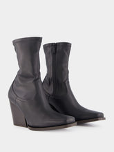 Stella McCartney Black Cowboy Stretch High-Heel Booties