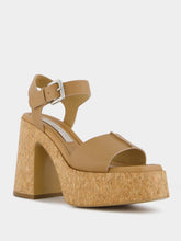 Stella McCartney Skyla Tan Buckle Cork Platform Sandals