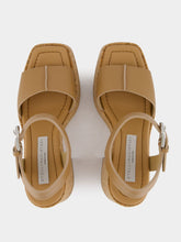 Stella McCartney Skyla Tan Buckle Cork Platform Sandals