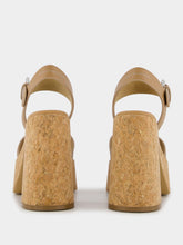 Stella McCartney Skyla Tan Buckle Cork Platform Sandals