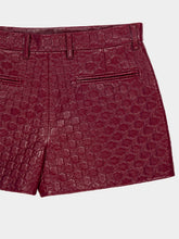 Gucci Ancora Red GG Embossed Leather Shorts